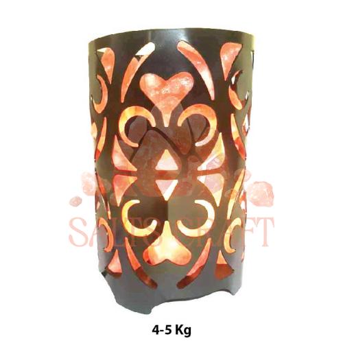 Laser Cut Metal Basket with Salt Chunks 4-5 Kg
