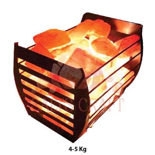 Laser Cut Metal Basket with Salt Chunks 4-5 Kg
