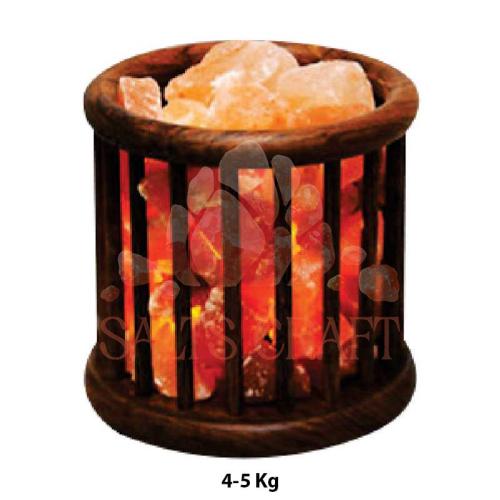 Wooden Basket with Salt Chunks 4-5 Kg