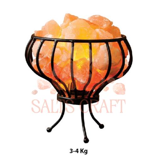 Iron Wrought Basket with Salt Chunks 3-4 Kg