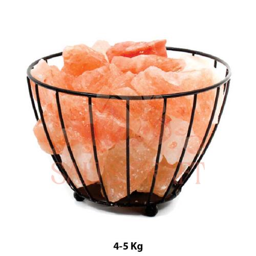Iron Wrought Basket with Salt Chunks 4-5 Kg